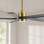 Ventilateur de plafond 5 lumières DEL transitionnel moderne en bois massif avec lumière à intensité variable et télécommande-1376541970-1396821069