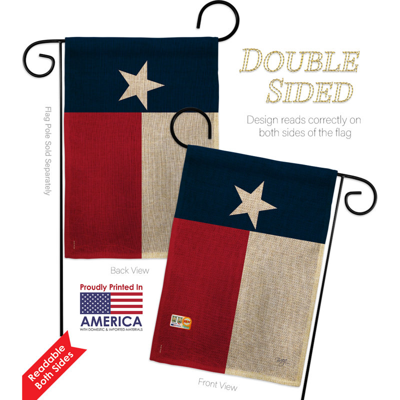En toile jute 2 faces ohio 18,5 x 13 po drapeau de jardin, Texas