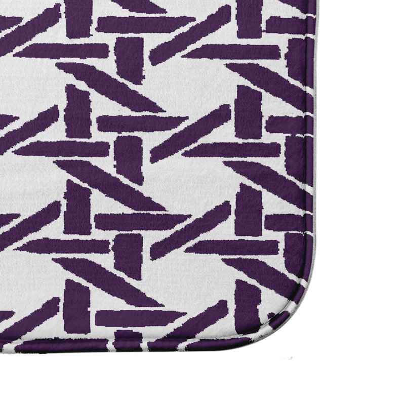 Hess Non-Slip Bath Mat, 17" W x 24" L, Purple