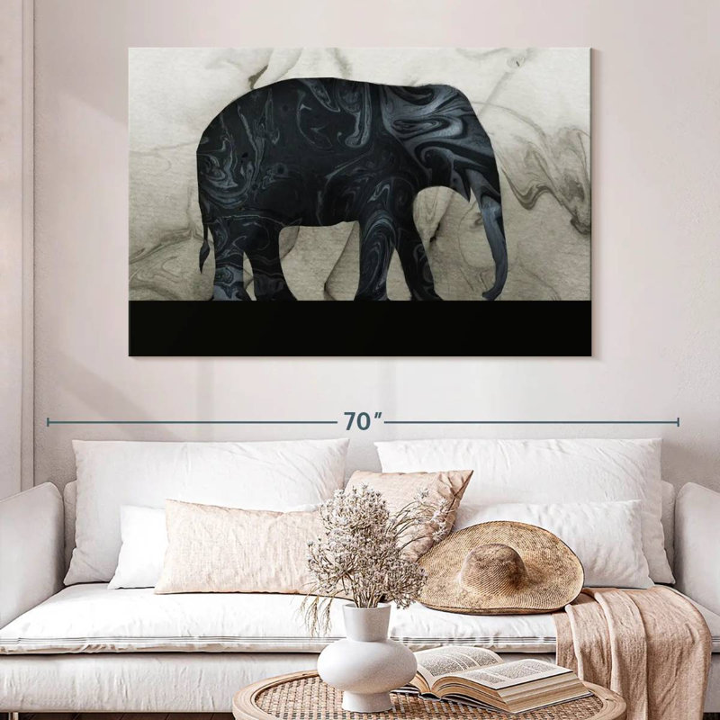 Brampt Abstract Elephant Silhouette, 34" H x 51" W
