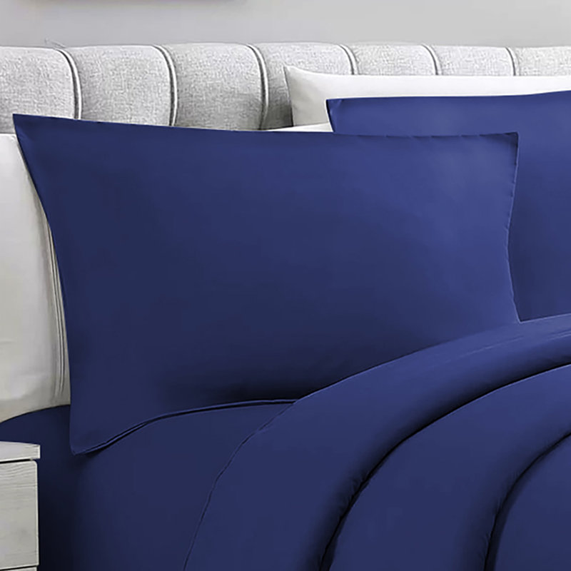 Humiston Microfibre 200 TC Duvet Cover Set, King Duvet Cover + 2 Standard Pillowcases, Navy