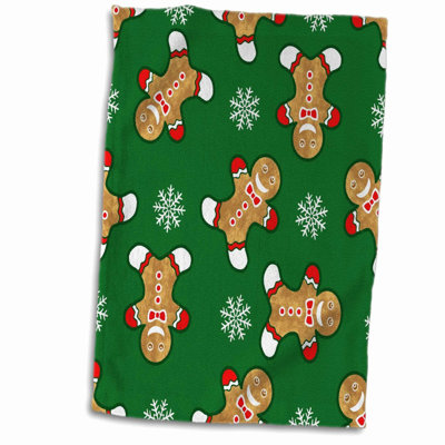 Festive Gingerbread Snowflake Hand Towel - 15x22 