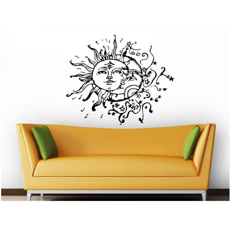Décalcomanie murale soleil et lune, Bourgogne