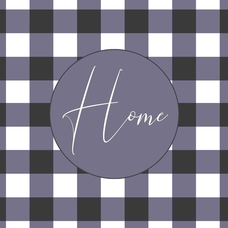 Bleu marine Buffalo Check Home, H 12 po x l 12 po