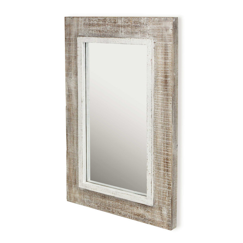 Miroir de commode biseauté rustique Basford, Beige