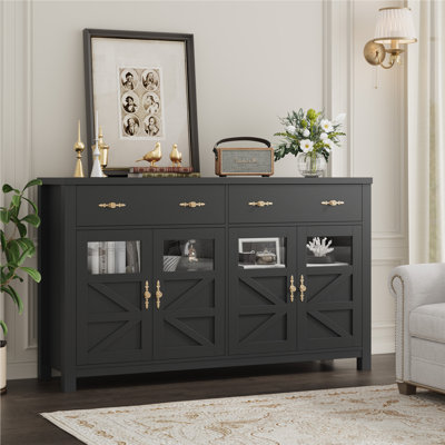 Nostrand 55.1"W Accent Cabinet With 3 Drawers And Adjustable Shelves by Laurel Foundry Modern Farmhouse