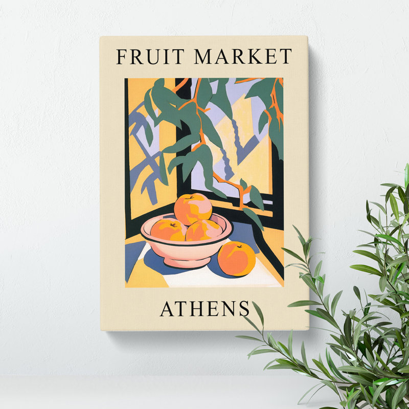 Peach Athens Fruit Market - Wrapped Canvas, 50cm H x 35cm W x 3cm D
