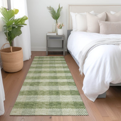 Premium Machine Washable Prisco Green Rug