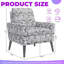 Fauteuil d'appoint avec motif floral et pieds en bois massif pour le salon-621979543