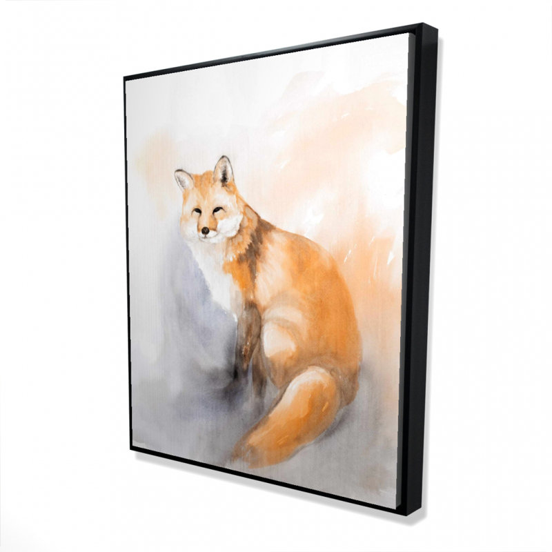 Watercolor Fox Print On Canvas