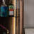 Black Walnut Color + Gray Solid Wood + Tempered Glass Display Cases