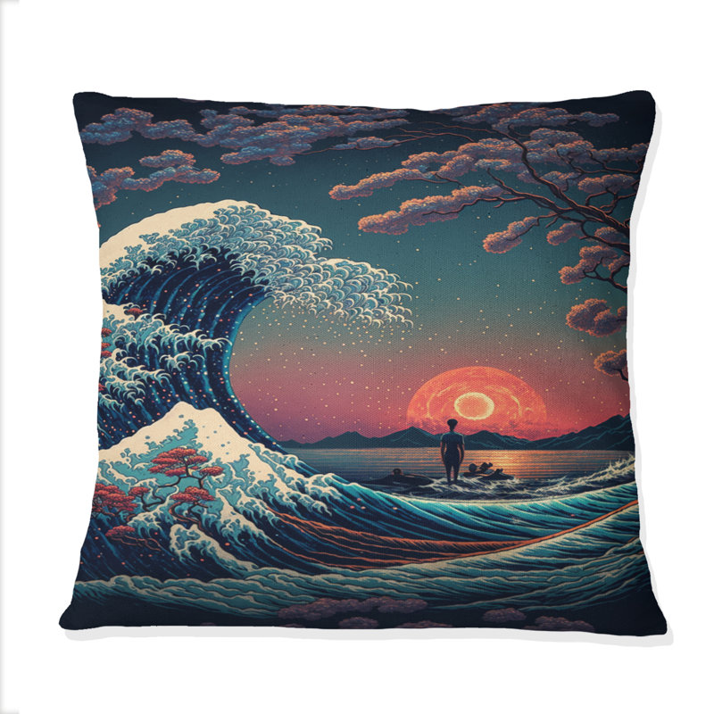 Coussin décoratif "Sagesse des vagues au bord du lac Mountain II"