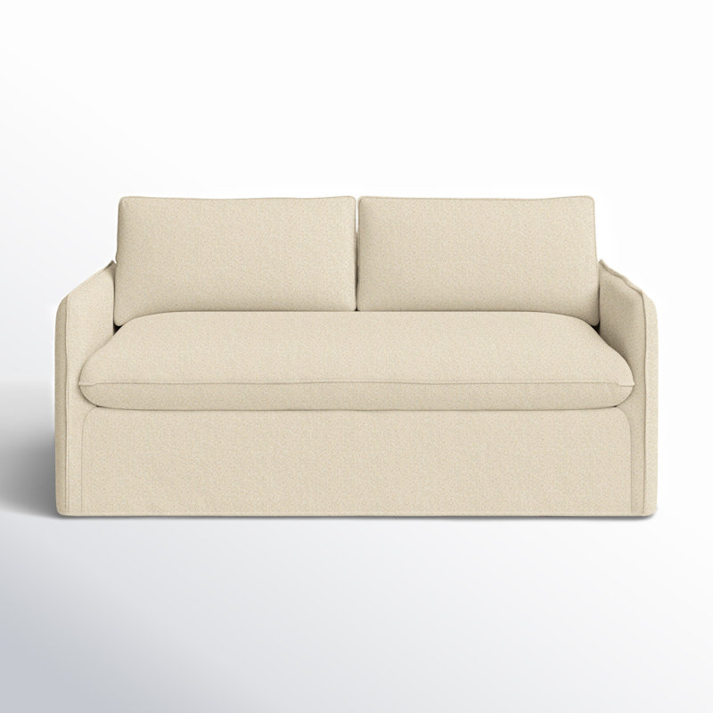 Bellatrix 72'' Slipcovered Loveseat, Davis Pearl Performance Bouclé