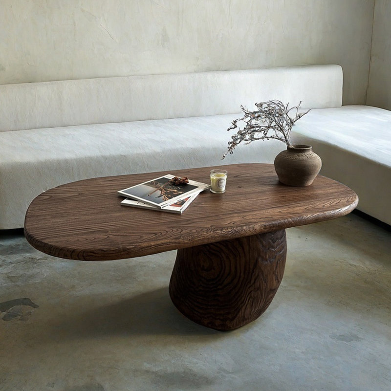 Reclaimed Elm Wood Tea Table