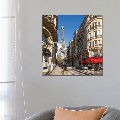 Rue De Buenos-Aires With View Of The Eiffel Tower, Paris, France by Jan Becke - Wrapped Canvas Gallery-Wrapped Canvas Giclée