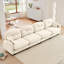 Canapé modulaire à quatre places en chenille de qualité supérieure, 2 coussins décoratifs, dossier à capitonnage en mousse haute densité, canapé à assemblage facile pour les espaces domestiques