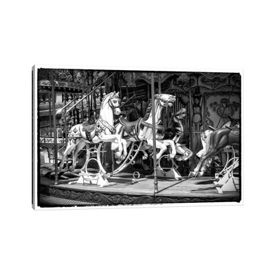 Black Montmartre Series - Paris Carousel by Philippe Hugonnard - Wrapped Canvas Photograph