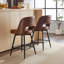 Ensemble de 2 tabourets de bar en cuir PU avec dossier creux, pieds en fer, pivotant-969774631