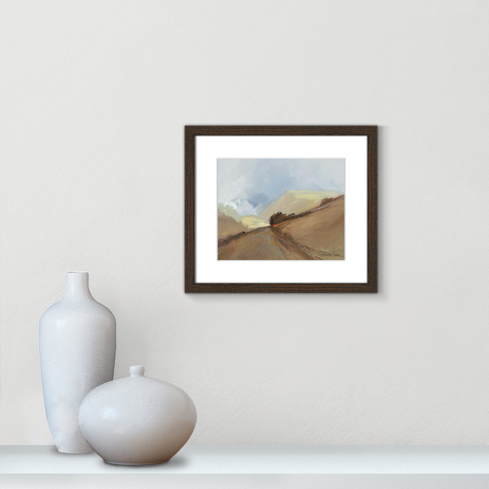 Heaven and Earth II Print, 13" H x 15" W x 0.75" D, Walnut Framed