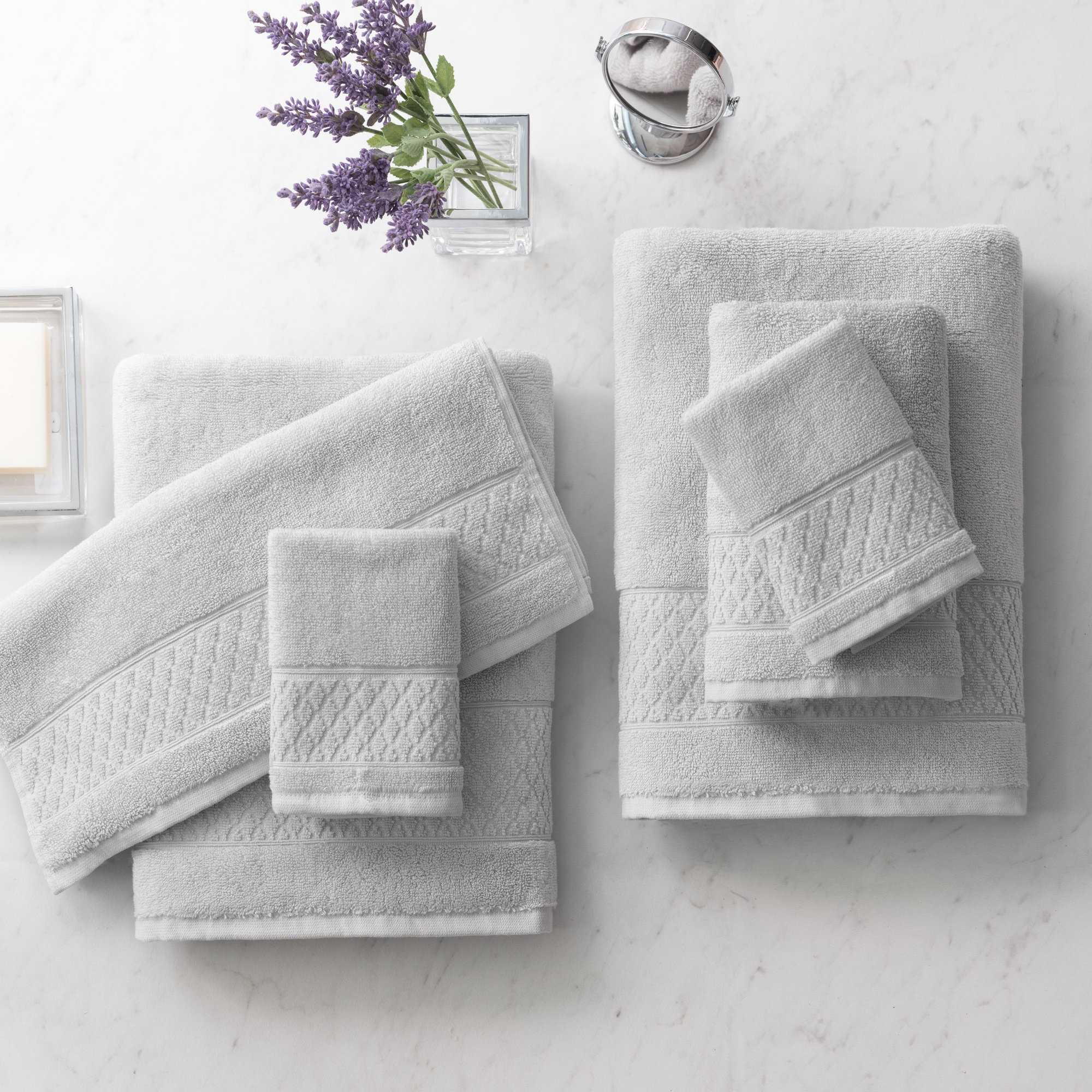 Annaleice 100% Cotton Towel Set, Glacier Gray
