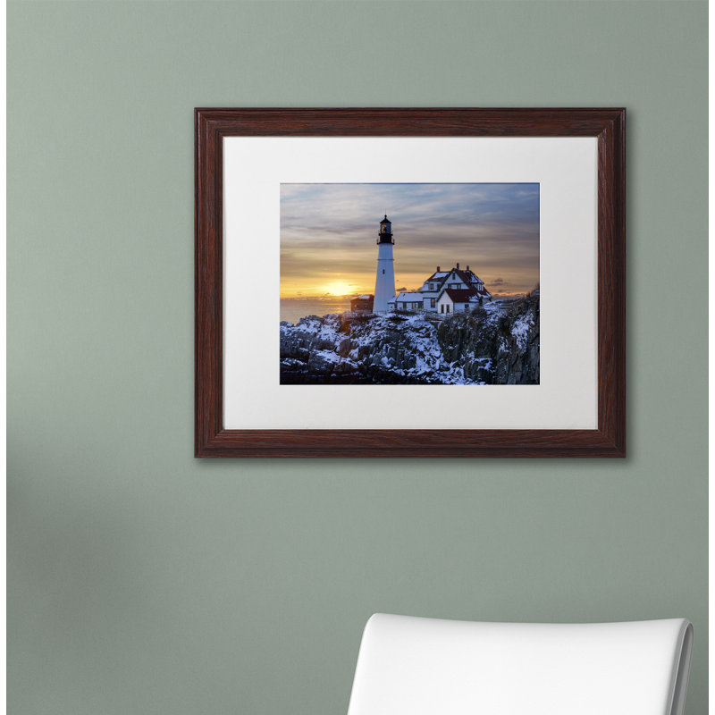 «Maine Classic» par Cliffton, reproduction de photo encadrée, H 11 po x l 14 po x P 0,5 po, Blanc, Toile avec cadre noir
