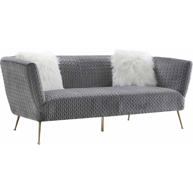 Canapé à accoudoirs en velours 85 po 85 po