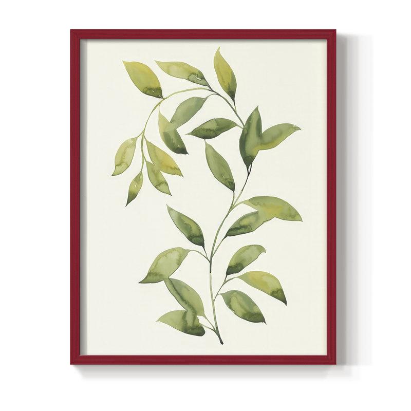 Wilted Vine II, reproduction encadrée - bois massif, H 15 po x l 12 po, Rouge