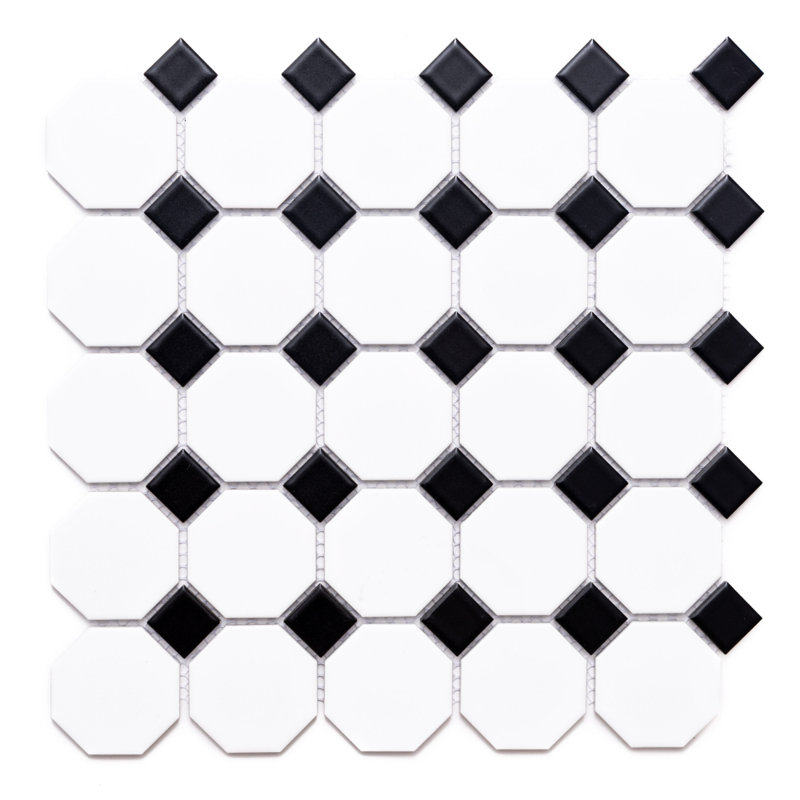 Check 2" x 2" Matte Porcelain Mosaic Floor and Wall Tile