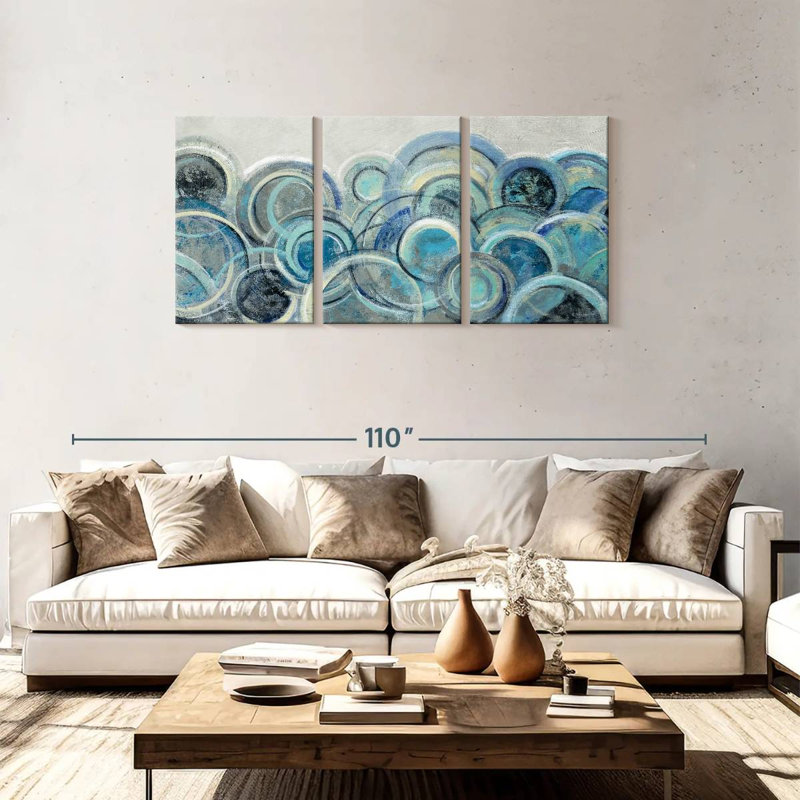 Avery Variation Blue Grey, 36" H x 74" W