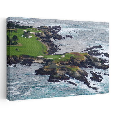 Parcours de golf sur une île, Pebble Beach, liens, Pebble Beach, Monterey County, Californie, États-Unis, art contemporain