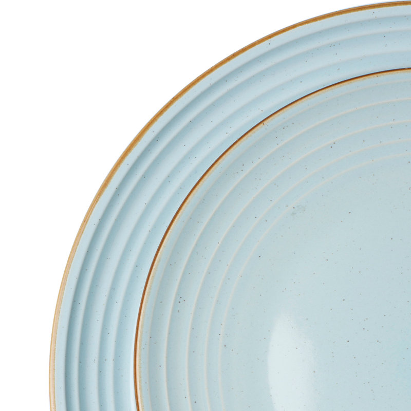 Piece Stoneware Dinnerware Set - Service for 6, Light Blue