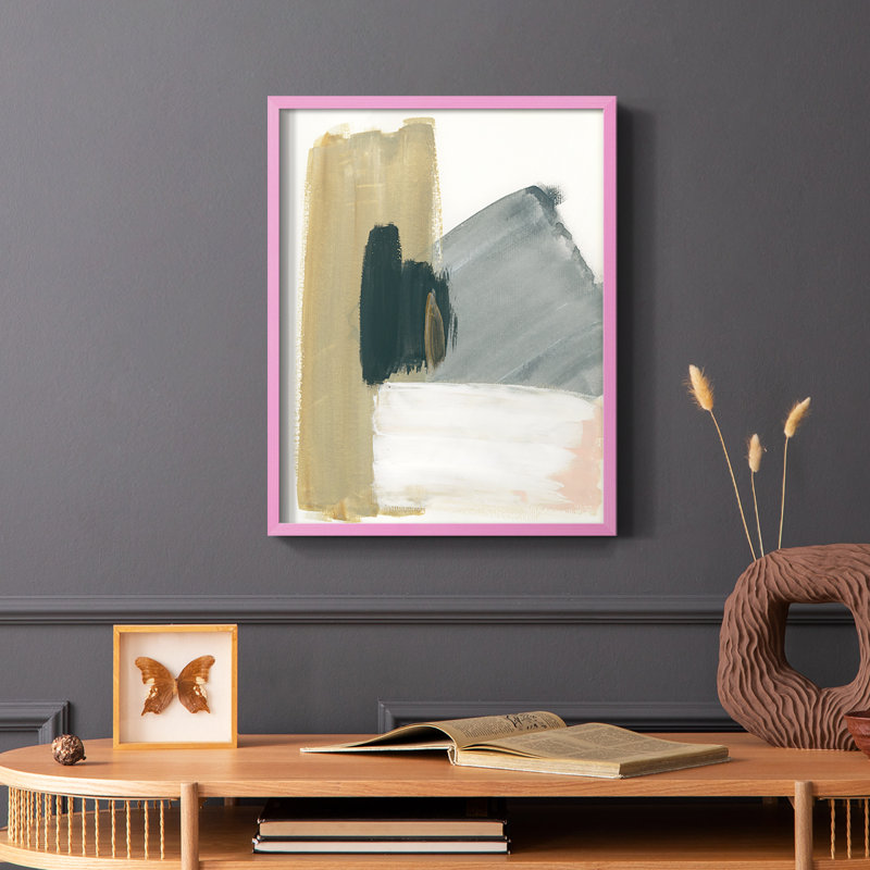 Marble Block Symmetry II Framed Print - Solid Wood, 14" H x 11" W, Black
