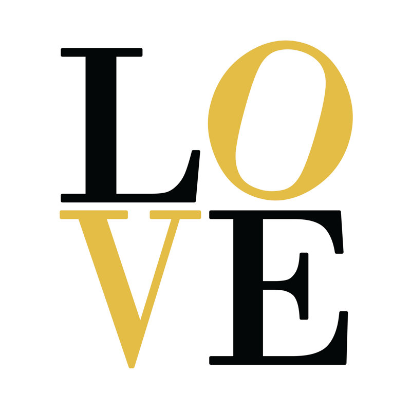 Golden Love White 3 - Wrapped Canvas Print, 30cm H x 30cm W x 3.8cm D