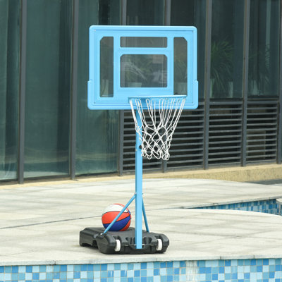 Soozier Adjustable Height 32'' W Steel Portable Full-Size Basketball Hoop