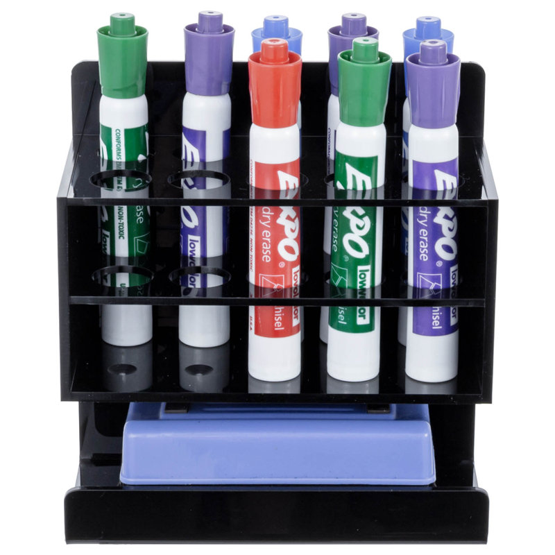 Black Marker Pen Holder Desk Organizer