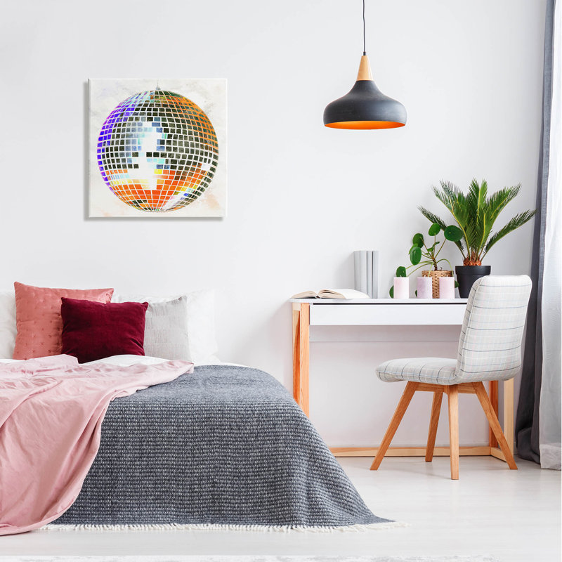 Art mural sur toile Vivid Disco Ball par Ziwei Li, H 24 po x l 24 po x P 1,5 po