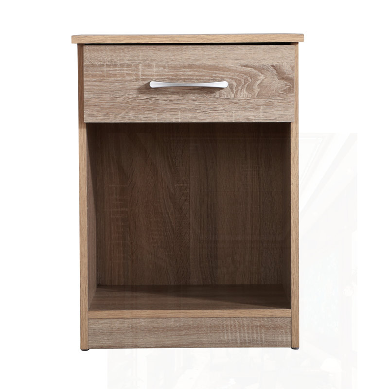 Casual Nightstand In Sandle Wood, Brown