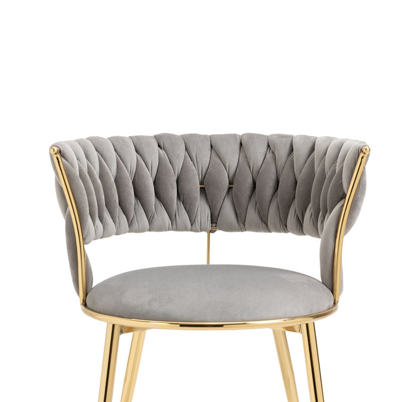 Bernfried 45 cm H Velvet Side Chair, in Grey