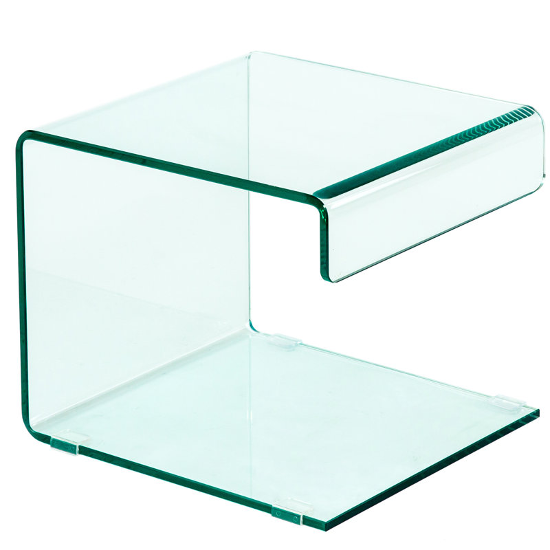 Amalia Glass Top C Table End Table