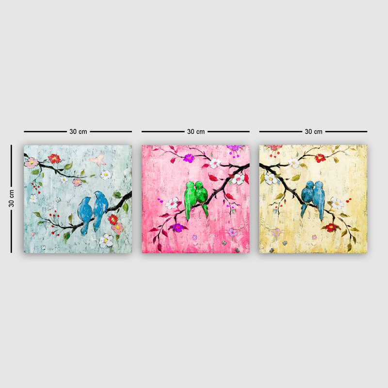 3 Piece Wrapped Canvas Panoramic Painting Print Set
