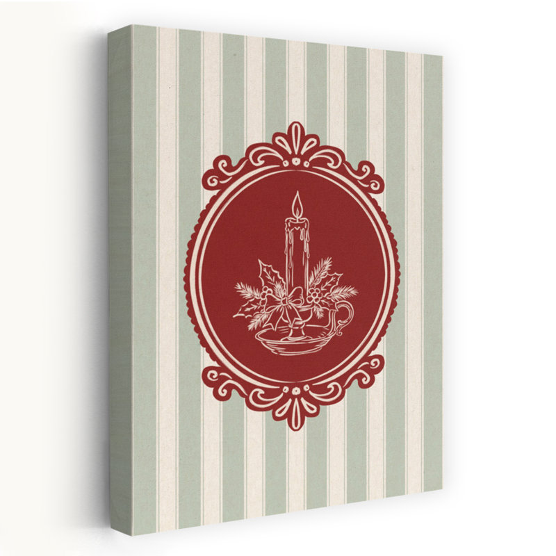 Vintage Christmas Candle Classic Elegant Rustic Pine Winter Wall Art Print, 91.44cm H x 60.96cm W