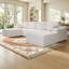 Canapé modulaire en forme de U de 126 po Koli, canapé à compression, velours côtelé blanc-2175875