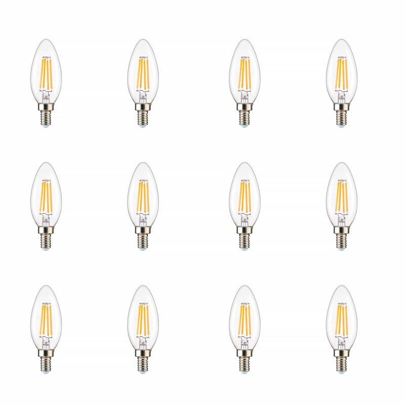 Clear Dimmable LED Candelabra Bulbs Set of 12