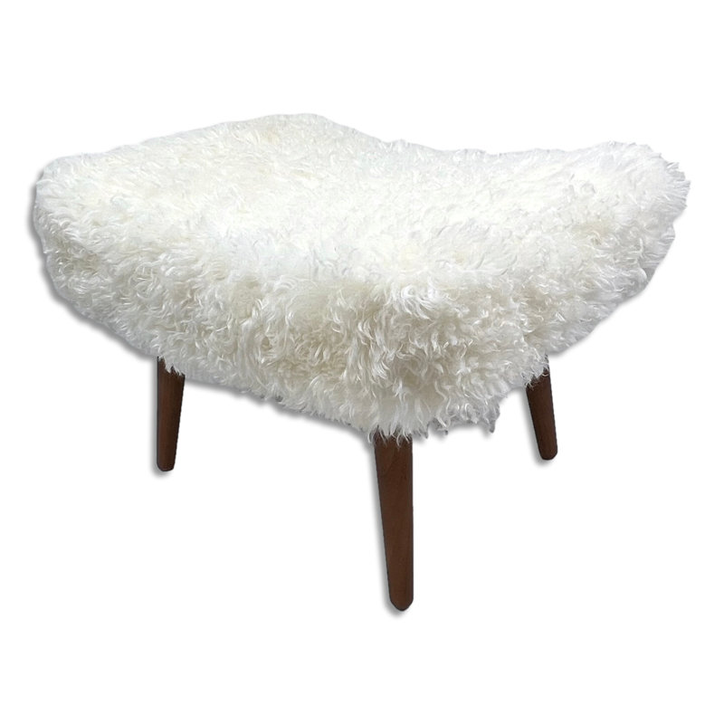 Audine 73cm Wide Rectangle Solid Colour Footstool Ottoman, White
