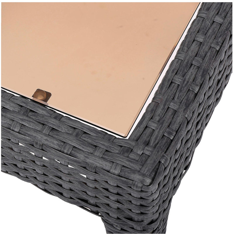 Outdoor Antibes Wicker Side Table,Accent Table,Grey