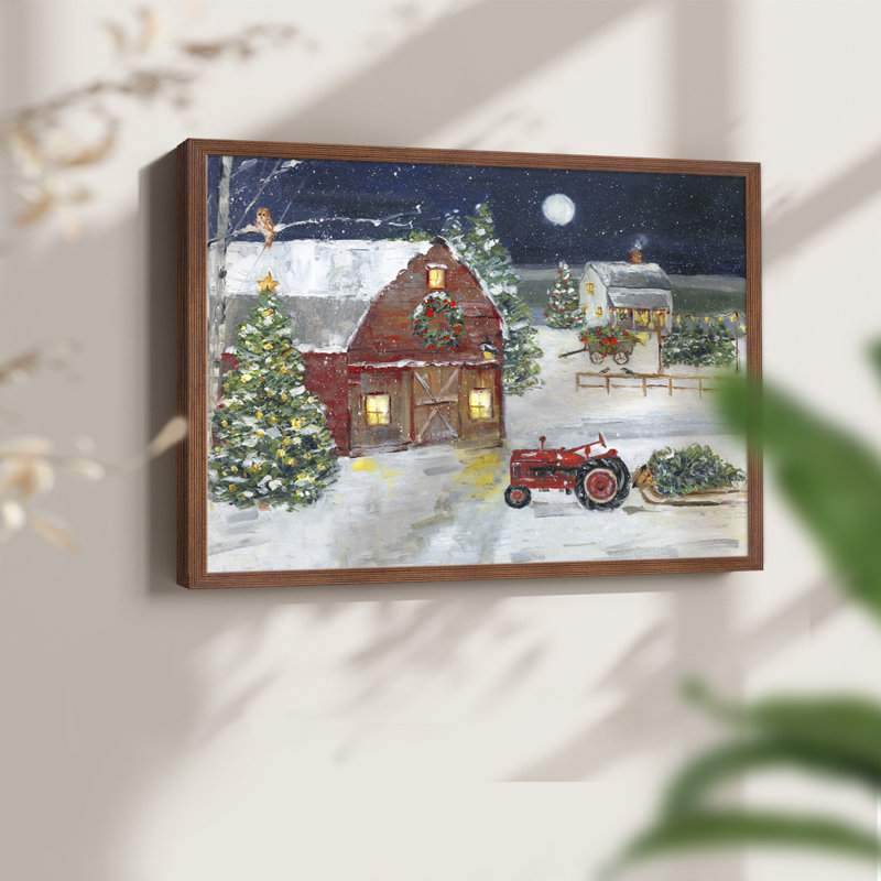 Homestead Holiday - Imprimé encadré - Restickable, H 8 po x l 10 po, Noyer