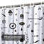 Rideau de douche imperméable noir et blanc avec 12 crochets-648423518