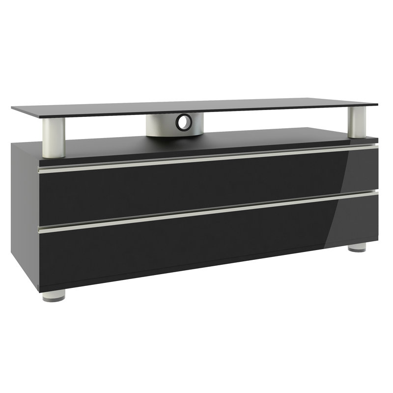 Harney Unfinished TV Stand for TVs up to 50", Black Lacquer