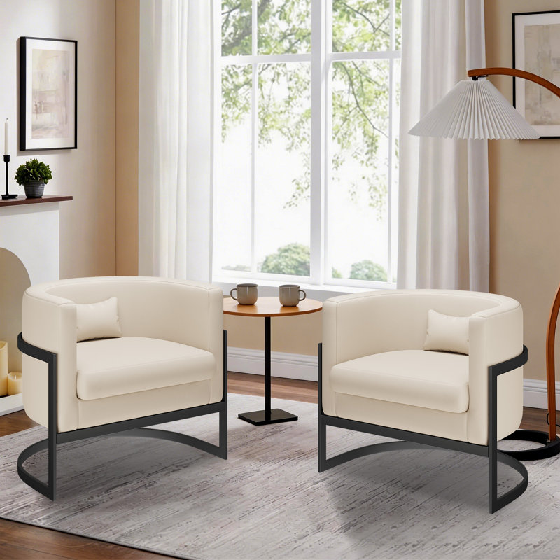 Chaise d'appoint rembourrée, Beige