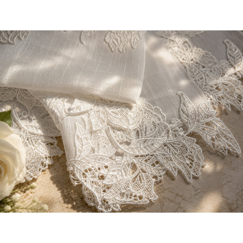 Ensemble de serviettes 4 pièces garniture Sharmaine, Blanc